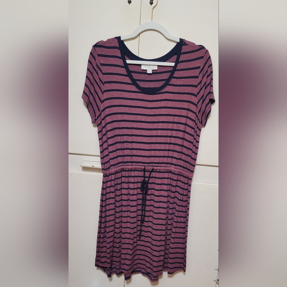 Olive & Oak Navy and Pink Striped Top